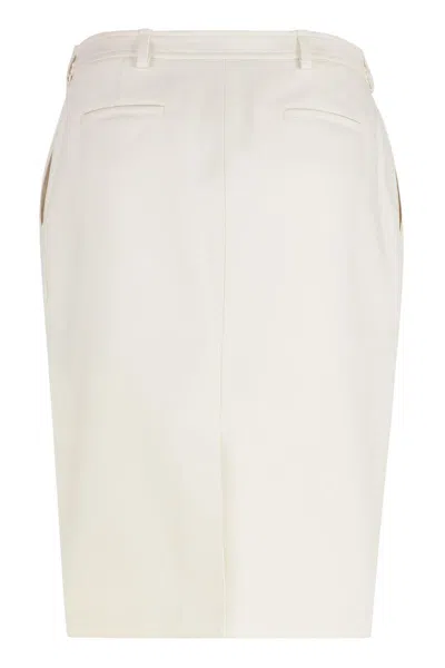 Tom Ford Cotton Midi Skirt In White