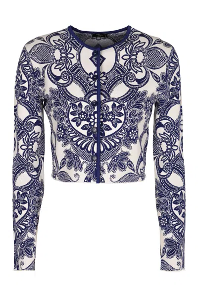 Etro Jacquard Knit Cardigan In Multi