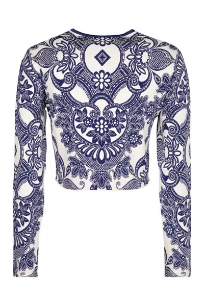 Etro Jacquard Knit Cardigan In Multi
