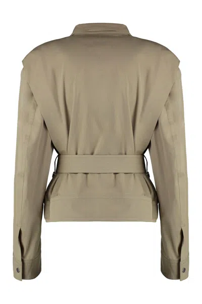 Bottega Veneta Belted Blouson Jacket In Brown