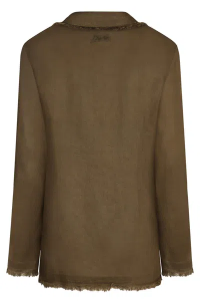 P.a.r.o.s.h Parosh Beach Linen Jacket In Brown