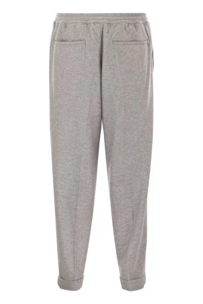 Fedeli Harvard Soft Cashmere Flannel Trousers In Gray