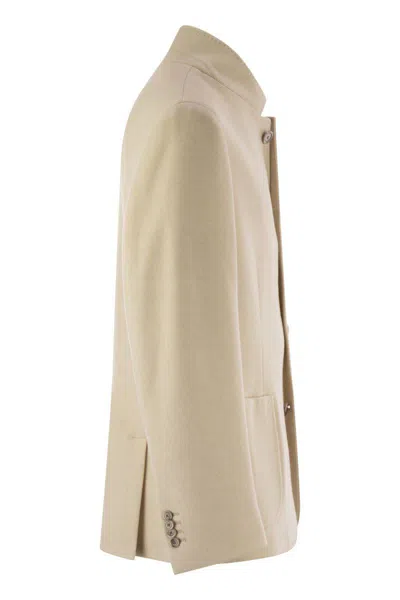 Fedeli Damon Double Flanel Cashmere Blazer In Sand