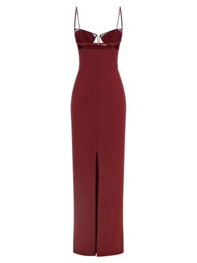 Nensi Dojaka V-wire Bra Maxi Dress In Red