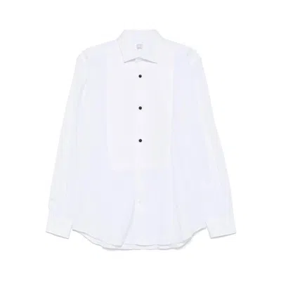 Mazzarelli Lapel Long Sleeve Shirt In White