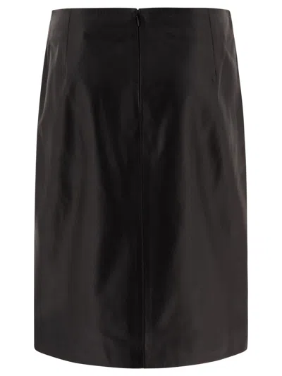 Loulou Studio Leather Mini Skirt In Black