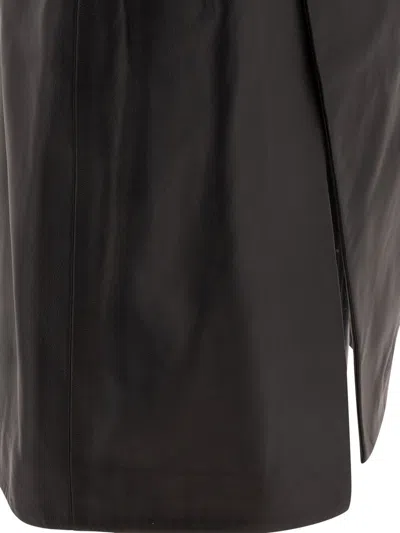 Loulou Studio Leather Mini Skirt In Black