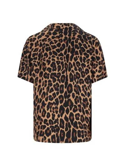 Balmain Leopard Print Silk Bowling Shirt In Animal Print