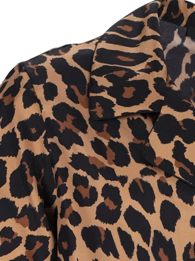Balmain Leopard Print Silk Bowling Shirt In Animal Print