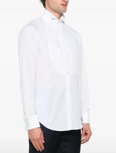 Emporio Armani Shirt Linen Collar Button-down In White