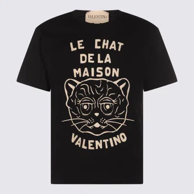 Valentino Chat De La Maison Cotton T-shirt In Black