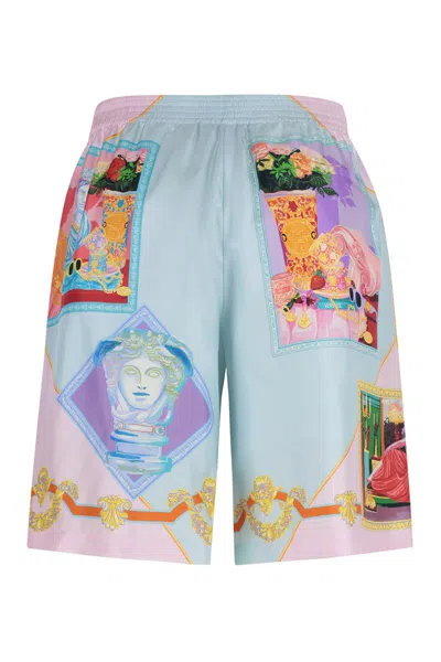 Versace Short In Silk In Multicolor