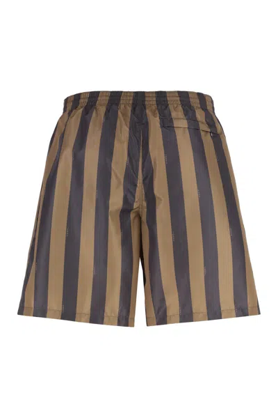 Fendi Printed Polyester Swimming Shorts In Multi