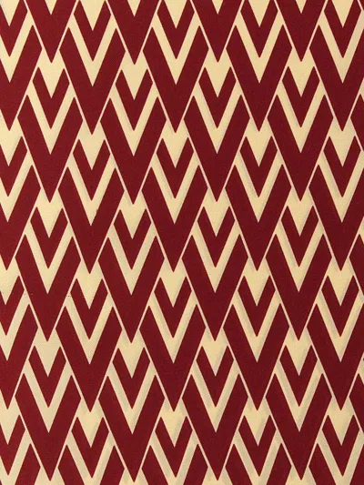 Valentino Toute La V Silk Scarf In Red