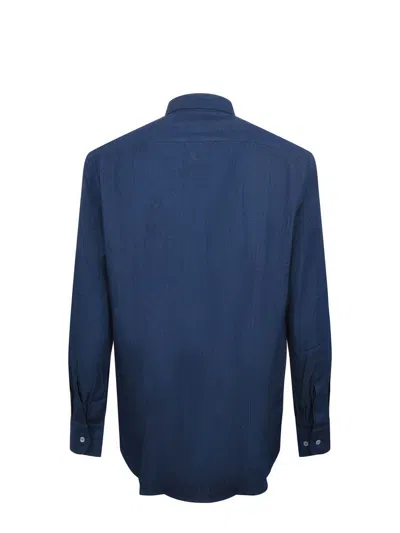 Etro Paisley Washed Denim Shirt In Blue