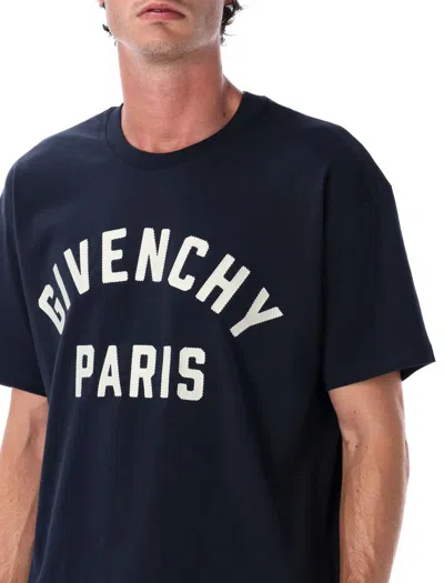 Givenchy Men Black Crewneck T-shirt With Maxi Logo Lettering On The Front In Cotton Man