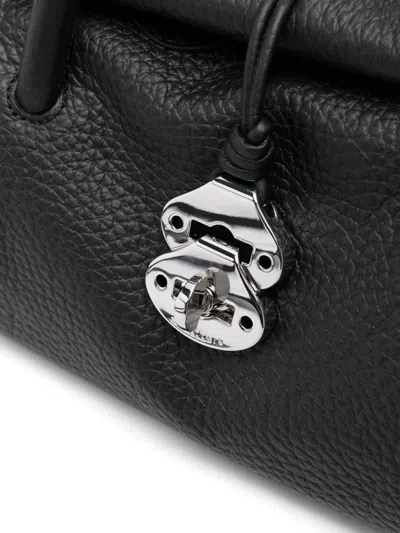 Zanellato Dotta Centauro Small Leather Handbag In Black