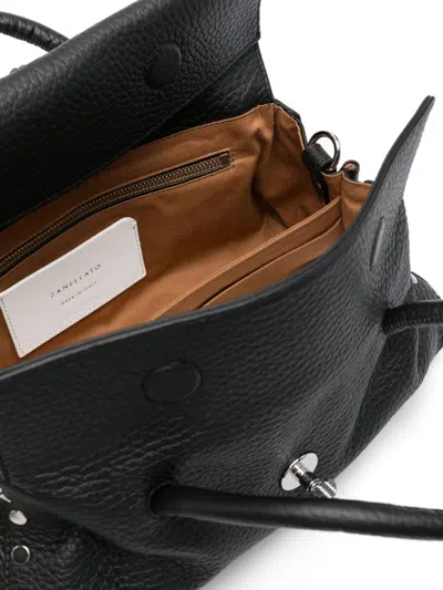 Zanellato Dotta Centauro Small Leather Handbag In Black