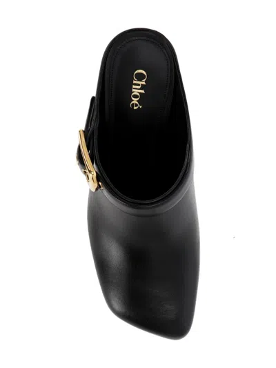 Chloé 75mm Andrea Leather Mules In Black