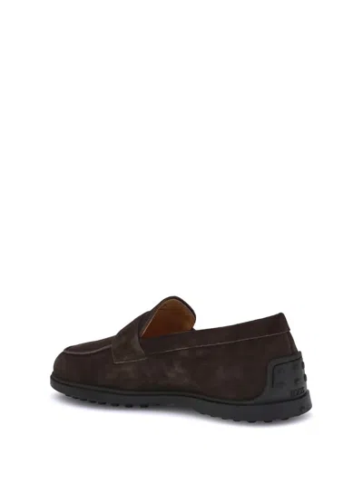 Tod's Loafers With Gommini On Back And Penny Strap In Brown