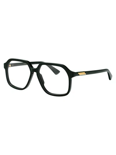 Bottega Veneta Violet Acetate Optical Glasses In Black-black-transparent