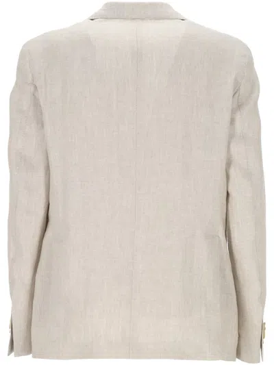 L.b.m 1911 Double-breasted Linen Blazer In Multi