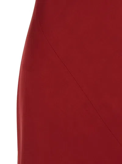 Antonelli Floor-length Red Dress With Off-shoulder Neckline In Red