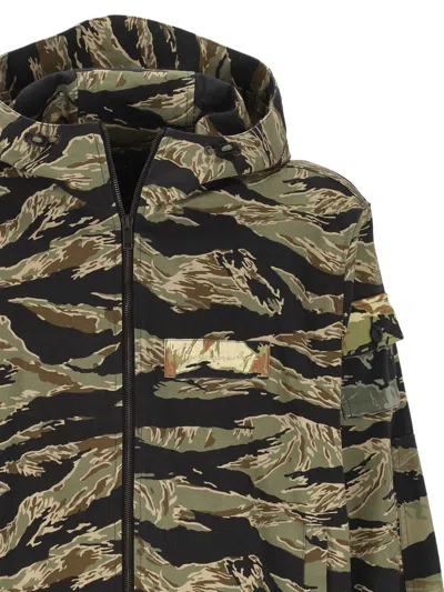 Givenchy Multicolour Hooded Zip Jacket In Black