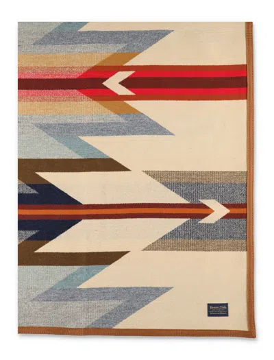 Pendleton Multicolor Acquard Wool Blanket Wyheth Trail In Multi