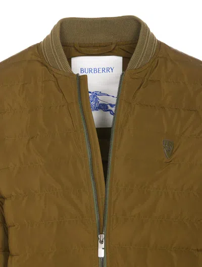 Burberry Men Dalham B Shield Logo Down Jacket In Green