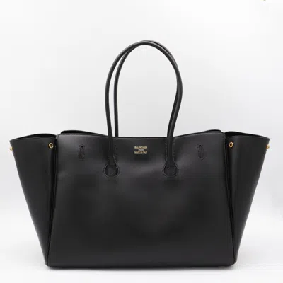 Balenciaga Black Leather Carry All Bel Air Backpack In Multi