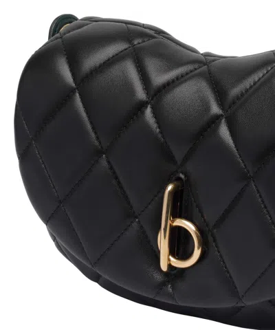 Burberry Rocking Horse Quilted Leather Crossbody Bag In Black
