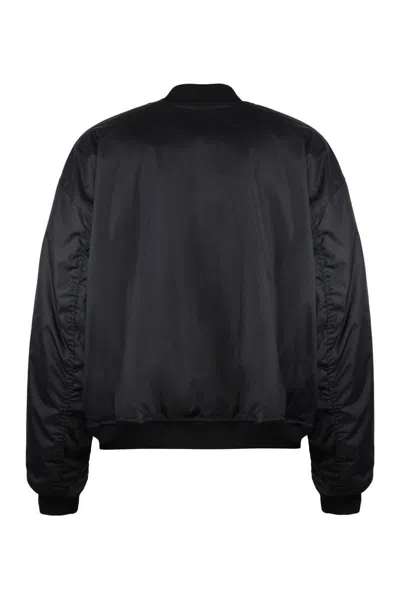Balenciaga Black Nylon Uniform Merch Large Fit Bomber In Black