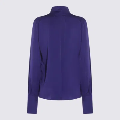 Tom Ford Purple Silk Top In Blue