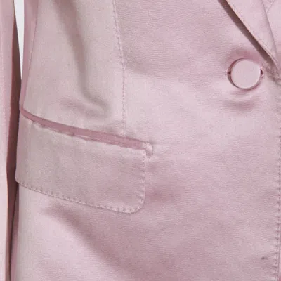Tom Ford Satin Blazer With Notched Lapels And Pockets In Pink