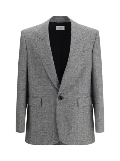 Saint Laurent Grey Wool Blazer In Gray