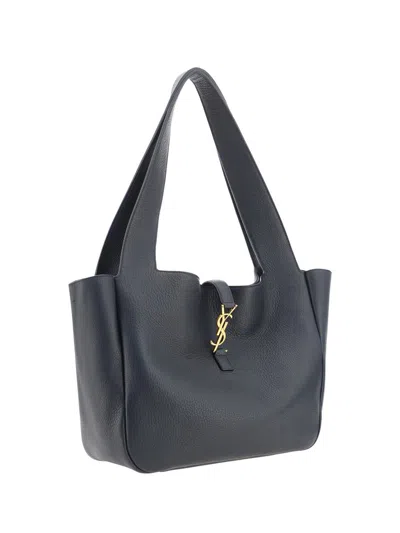 Saint Laurent Bea Cabas Ysl Tote Bag In Supple Leather In Gray