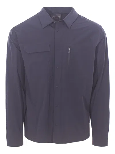 Herno Stretchy Polyamide Blend Shirt In Blue