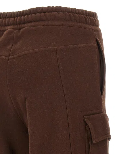 Attico Cotton Jersey Cargo Sweatpants In Brown