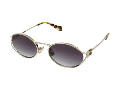 Miu Miu Oro Pallido Metal Sunglasses In Gray