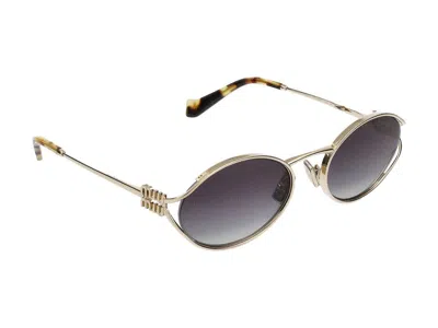 Miu Miu Oro Pallido Metal Sunglasses In Gray