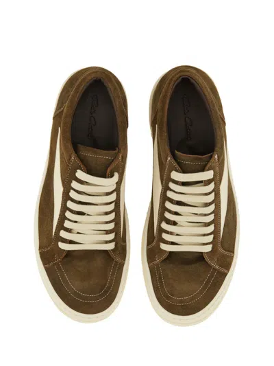 Rick Owens Suede Low-top Sneakers In Brown