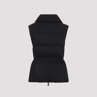 Moncler Padded High Collar Vest With Flap Pockets In Black