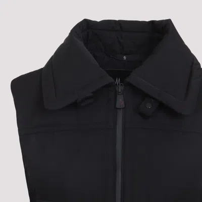 Moncler Padded High Collar Vest With Flap Pockets In Black