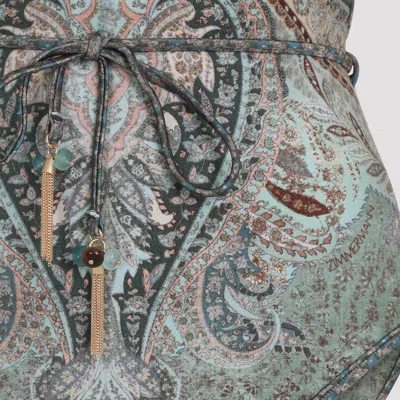 Zimmermann Wanderlust Scalloped Paisley Swimsuit In Multi