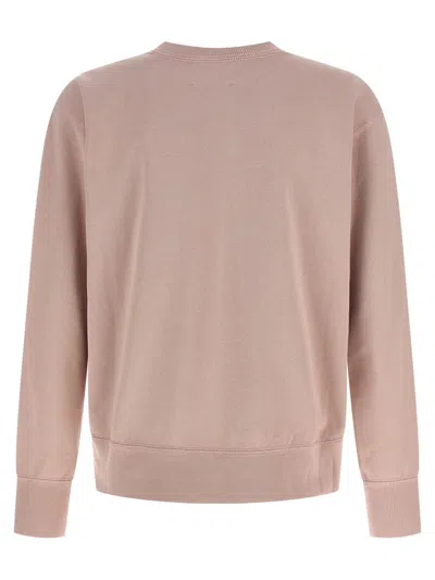 Isabel Marant Crew Neck Sweatshirt Featuring Ribbed Cuffs In Pink