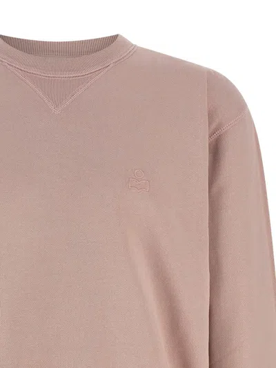 Isabel Marant Crew Neck Sweatshirt Featuring Ribbed Cuffs In Pink