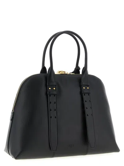 Pinko Bowling Bag Escape Maxi In Leather In Black