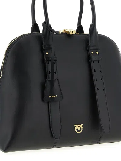 Pinko Bowling Bag Escape Maxi In Leather In Black