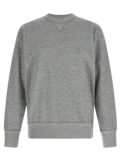 Isabel Marant Ribbed Cuff Long Sleeve Crew Neck Sweatshirt In Gray